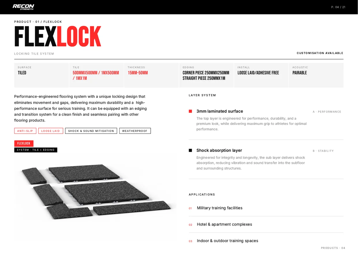 RECON Strength performance flooring brochure
